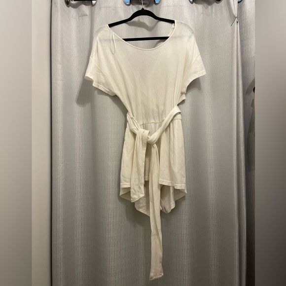 Free People Romper Off White Tie Back Cut Out Loose XS - Picture 2 of 7